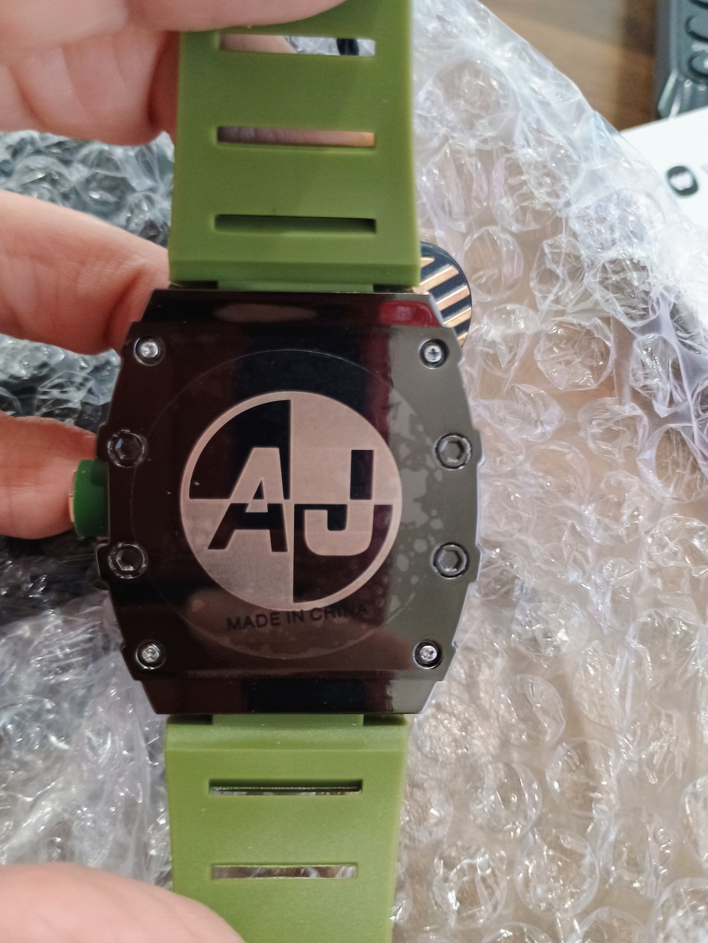Green Strap Men's Crystal Accent Watch - Picture 6 of 6